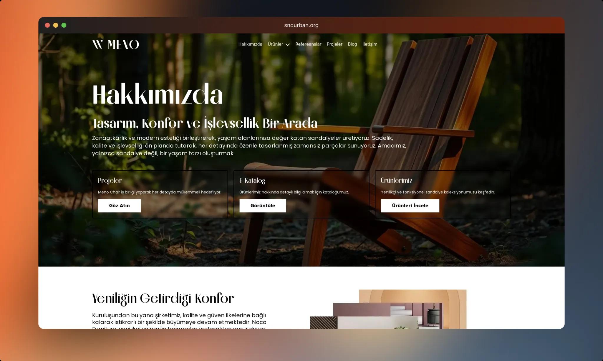 meno chair hakkımızda sayfası